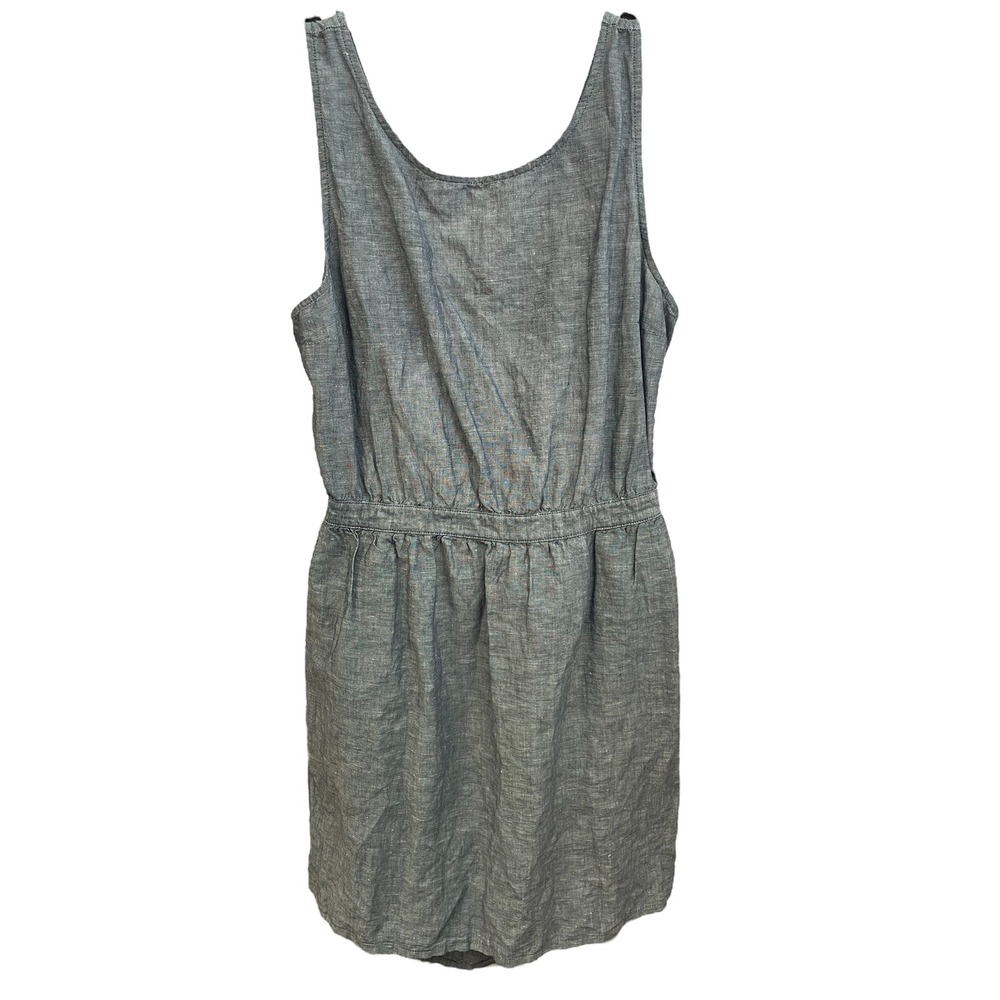 Gap‎ Linen Blend Mini Dress Sleeveless Tie Back Casual Blue Size L